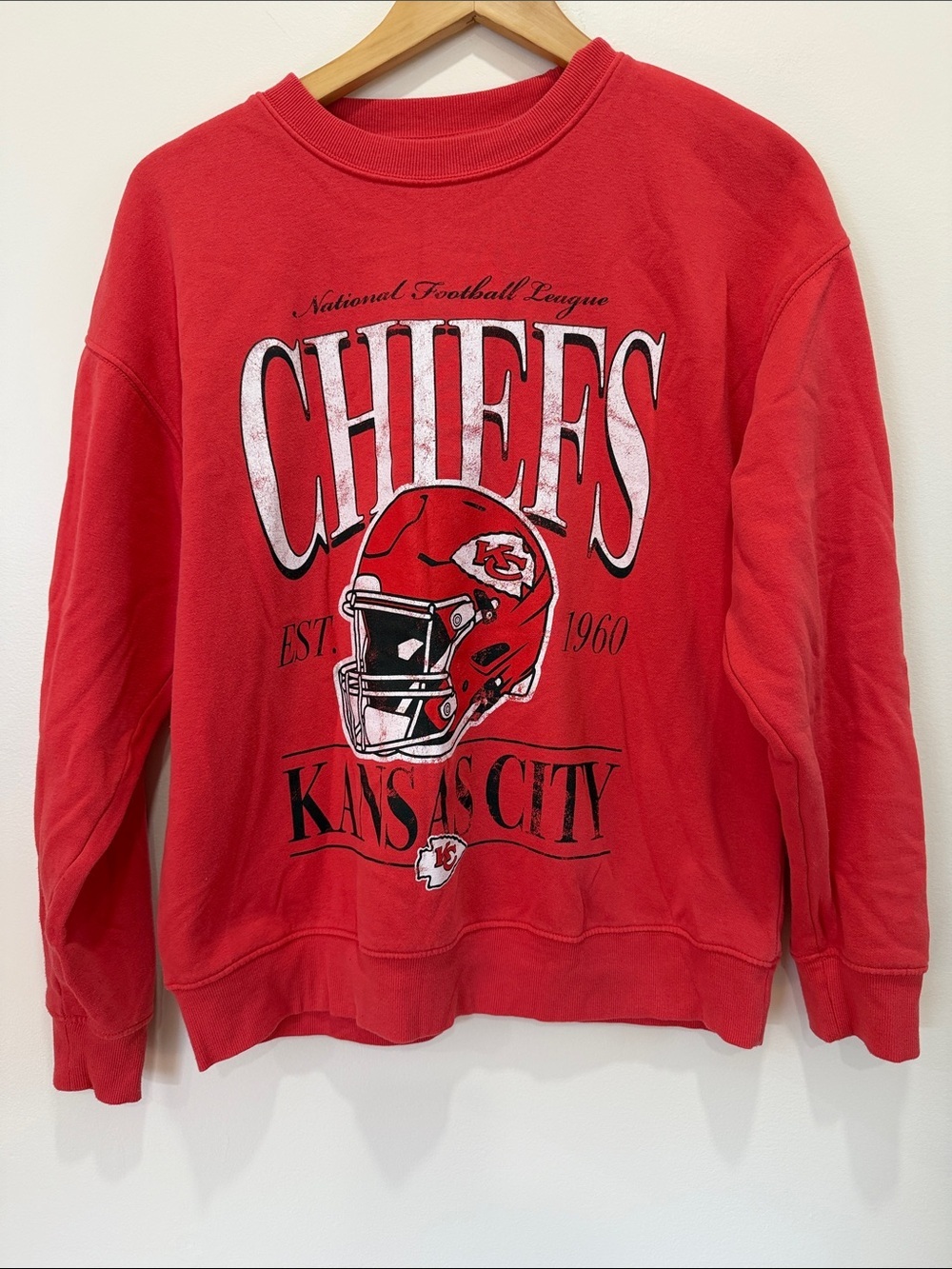 NFL Red Kansas City Chiefs Graphic Crewneck Sweatshirt